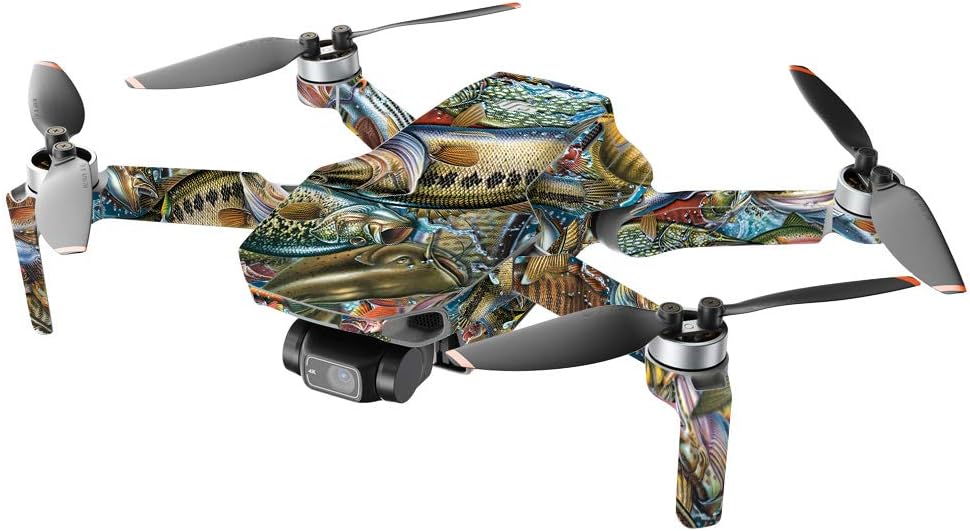 MightySkins Compatible con DJI Mini 2 Dron portátil  Rompecabezas de peces de acción  Funda protectora de vinilo duradera y única  Fácil de aplicar