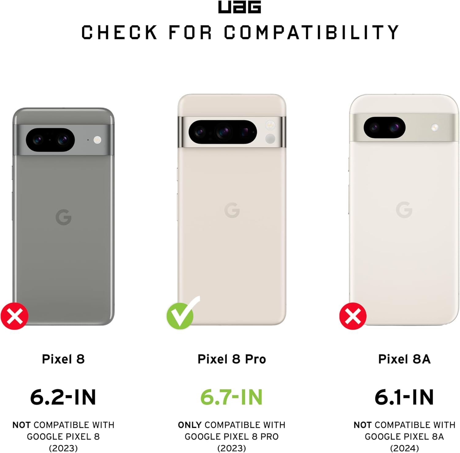 URBAN ARMOR GEAR UAG – Funda protectora hecha para Google Pixel 8 Pro, color verde oliva verde oliva, delgada, resistente a los impactos, resistente