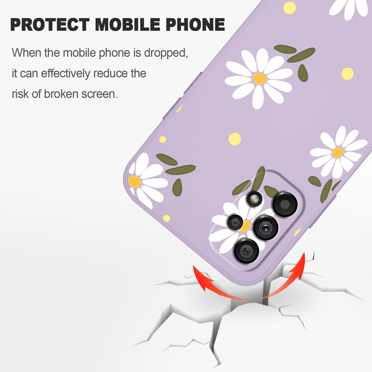 LEECG Funda para teléfono Galaxy A53 5G, para Samsung Galaxy A53 5G, diseño creativo lateral, funda protectora de silicona suave para mujer, funda