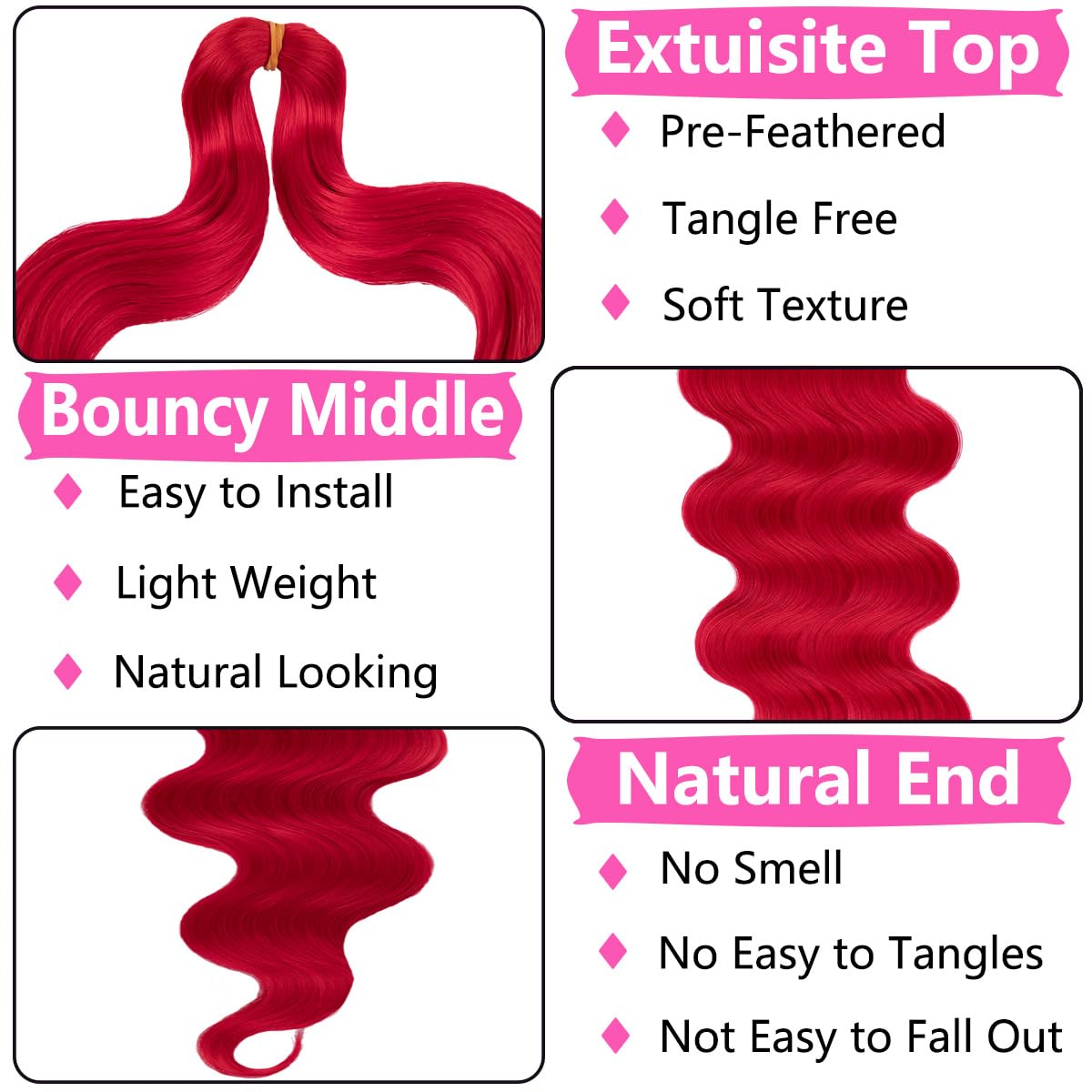 COOKOO 3 paquetes de cabello ondulado blanco para trenzar de 18 pulgadas, cabello rizado francés ondulado con giro oceánico, extensiones de cabello