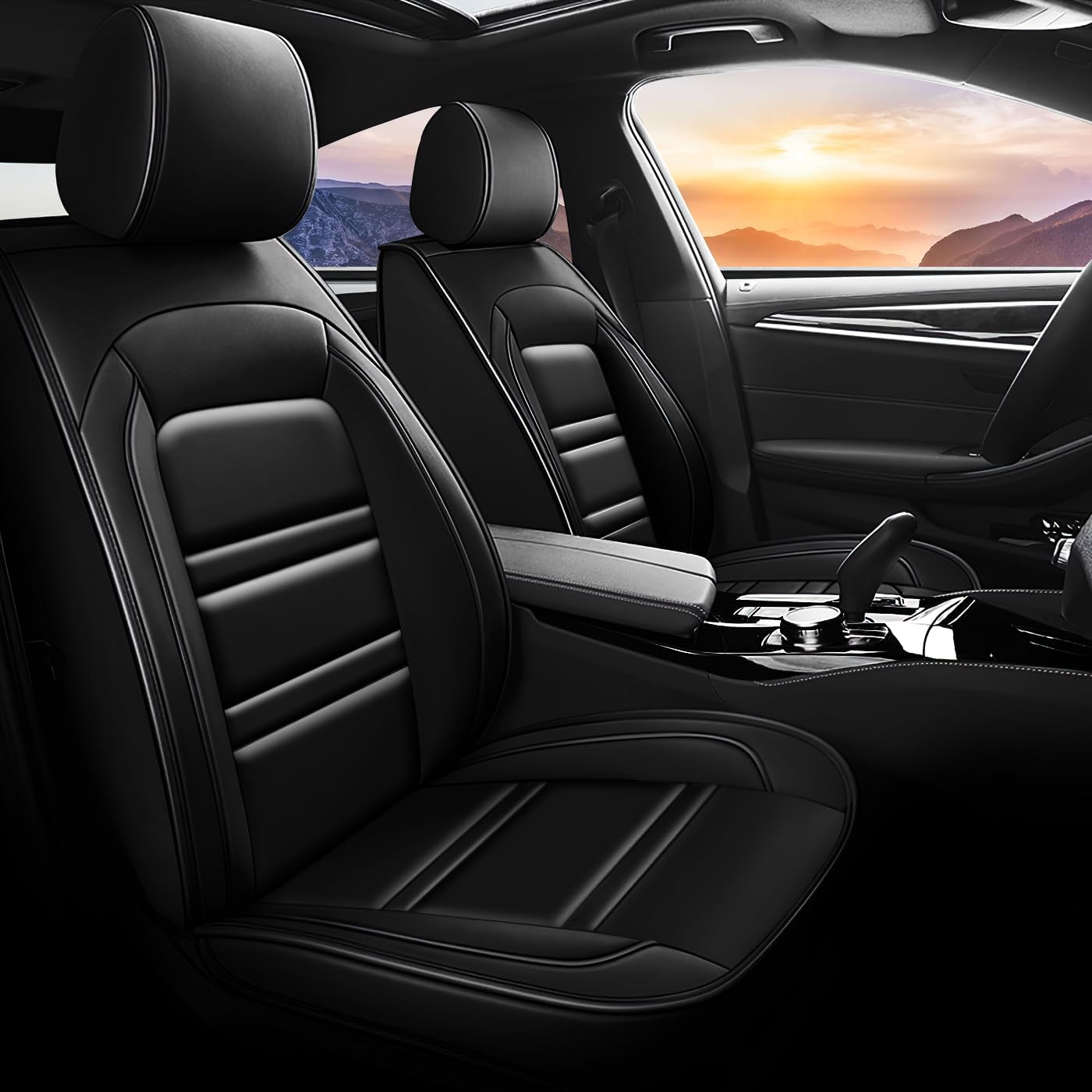 Fundas de asiento de automóvil para Dodge Charger 2006-2023, 5 fundas de cuero para asientos, fundas de asiento delantero y trasero, resistentes al