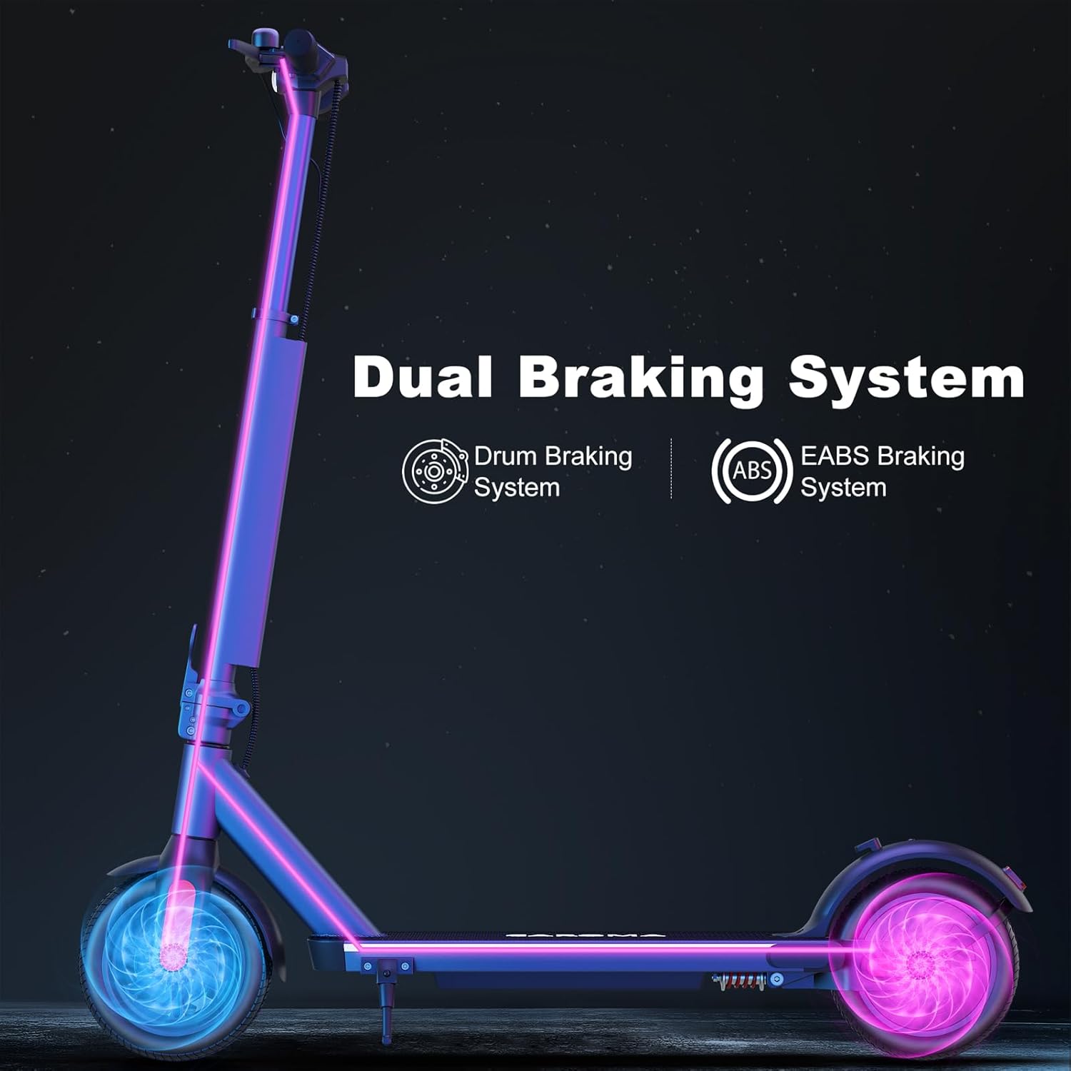 Caroma Patinete eléctrico, motor de 500 W, alcance de 25 millas y 20 mph, neumáticos sólidos de 10 pulgadas, scooter eléctrico para adultos, scooter