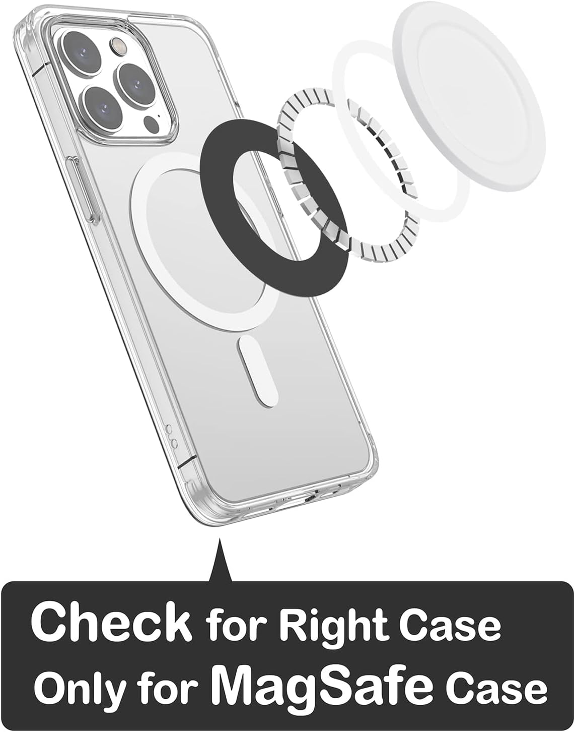 metisinno Base magnética básica compatible con agarres de teléfono PopSocket y fundas MagSafe para iPhone, color blanco