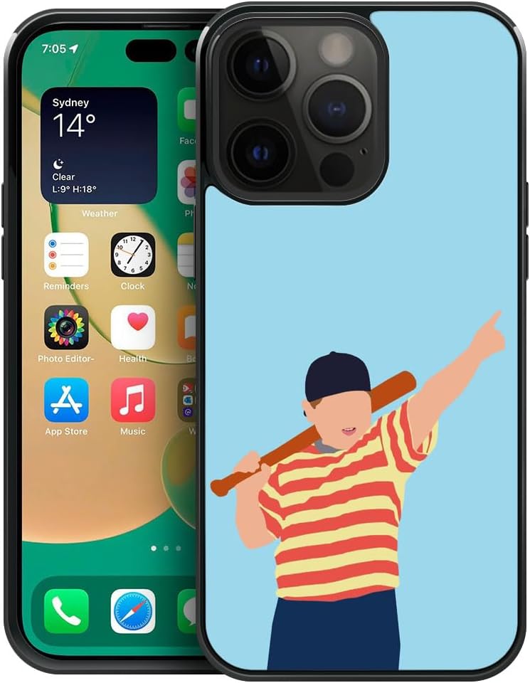 Funda compatible con iPhone 15, funda de béisbol con diseño de niño luchador de béisbol para iPhone 15, ultra protección, a prueba de golpes, de