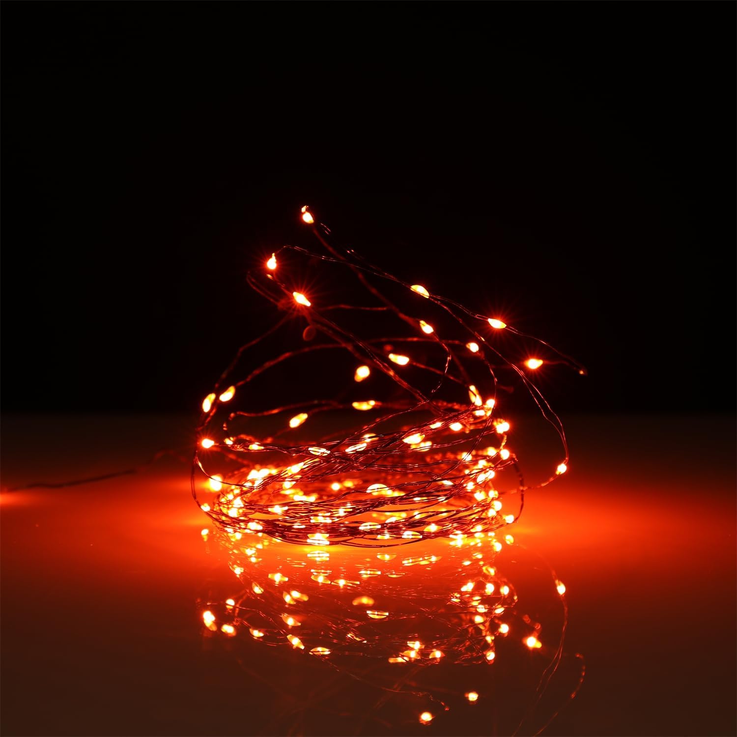Beingreat – Guirnalda de luces USB, paquete de 2 mini luces LED de 33 pies con 8 modos para Halloween, Navidad, Pascua, naranja