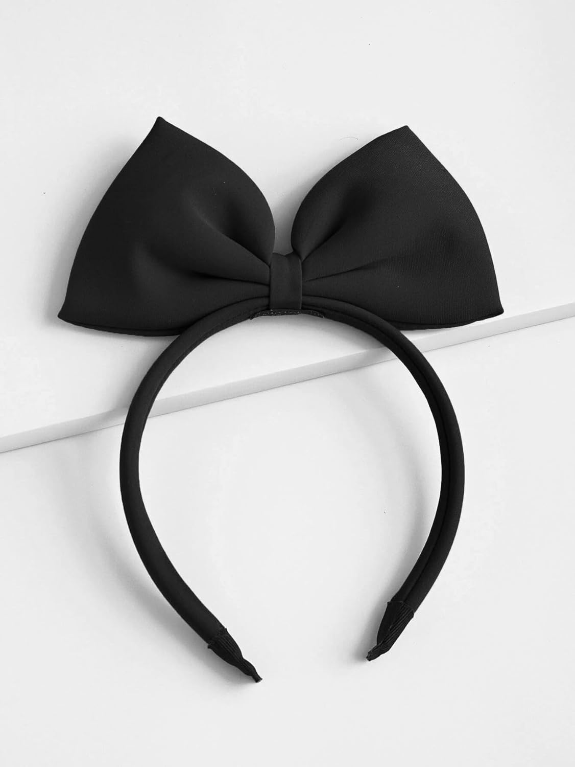 Huachi Diadema de lazo negro para mujeres y niñas, lindas diademas de lazo grande, accesorios para disfraz de cosplay, accesorios para el cabello,