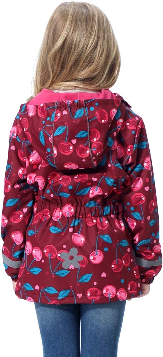 Chaqueta impermeable para niñas y niños con capucha, rompevientos, chaqueta de forro polar cálida para niños