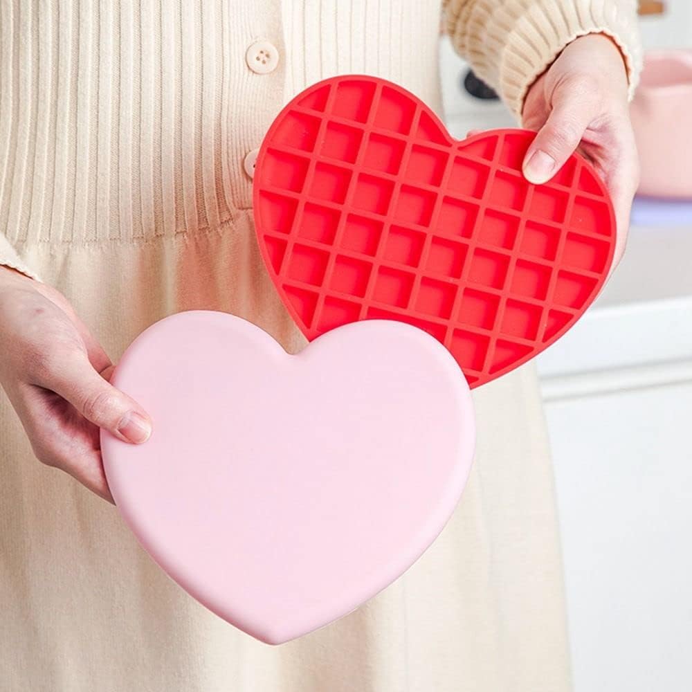 1 alfombrilla de silicona en forma de corazón, soporte antideslizante para ollas, almohadilla de silicona multiusos para accesorios de cocina