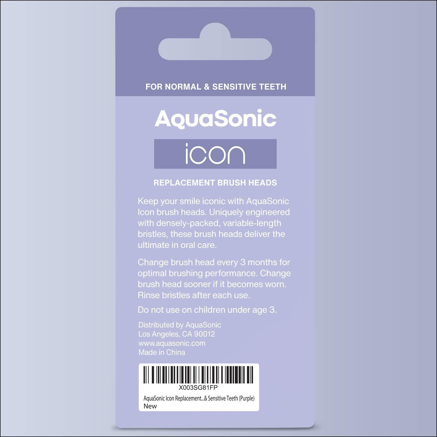 AquaSonic Icon – Cabezales de cepillo de repuesto  Compatible con AquaSonic Icon Cepillo de dientes  2 cabezales de cepillo  para dientes normales y