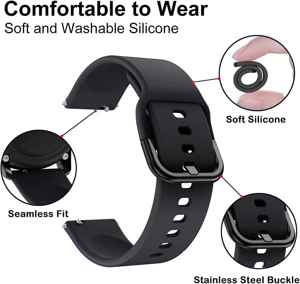 Correa de 0.78 pulgadas compatible con Samsung Galaxy Watch 4Galaxy Watch 4 ClassicGalaxy Watch Active 2ActiveGalaxy Watch 3 de 1.614 pulgadasGalaxy
