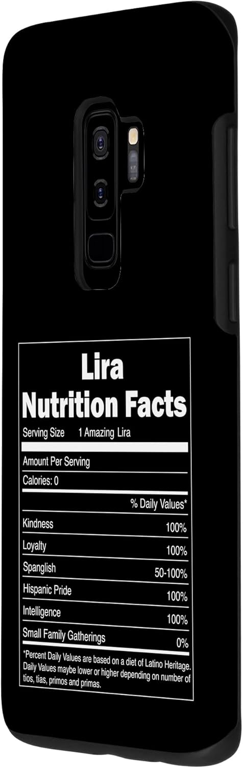 Galaxy S9+ Funny Nutrition Facts Last Name Design – Lira Case