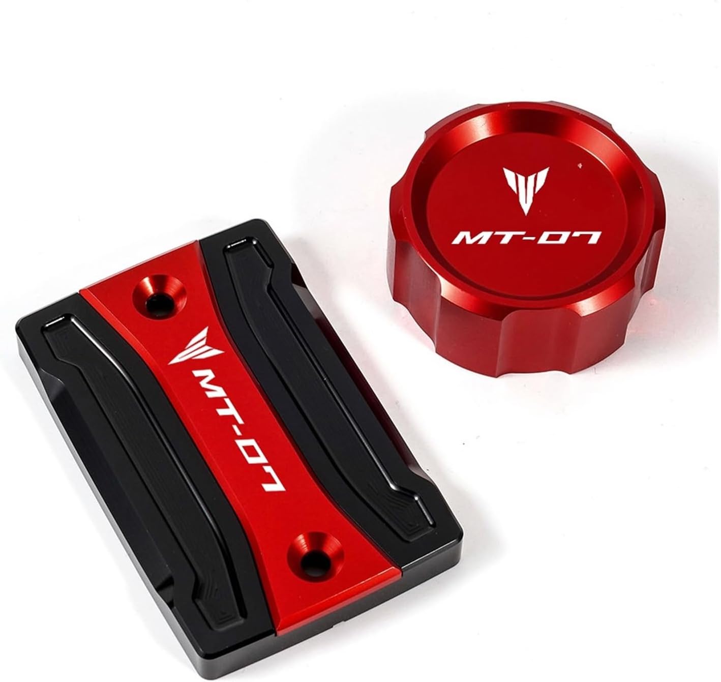 LCCDZ Accesorios de motocicleta CNC Tapa de depósito de líquido de freno trasero y delantero, tapa de llenado de aceite compatible con Yamaha MT07