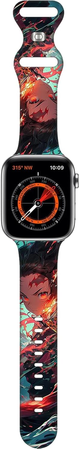 Correa de anime compatible con Apple Watch Band de 1.496 pulgadas1.575 pulgadas1.614 pulgadas1.654 pulgadas1.732 pulgadas1.772 pulgadas, bandas