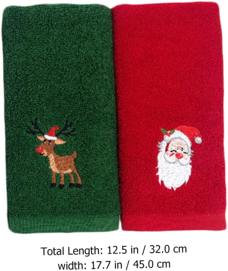 Cabilock 6 toallas de Navidad de mano para baño, toallas bordadas de Navidad, paños de cocina, toallas de Papá Noel, toallas de mano de Navidad,