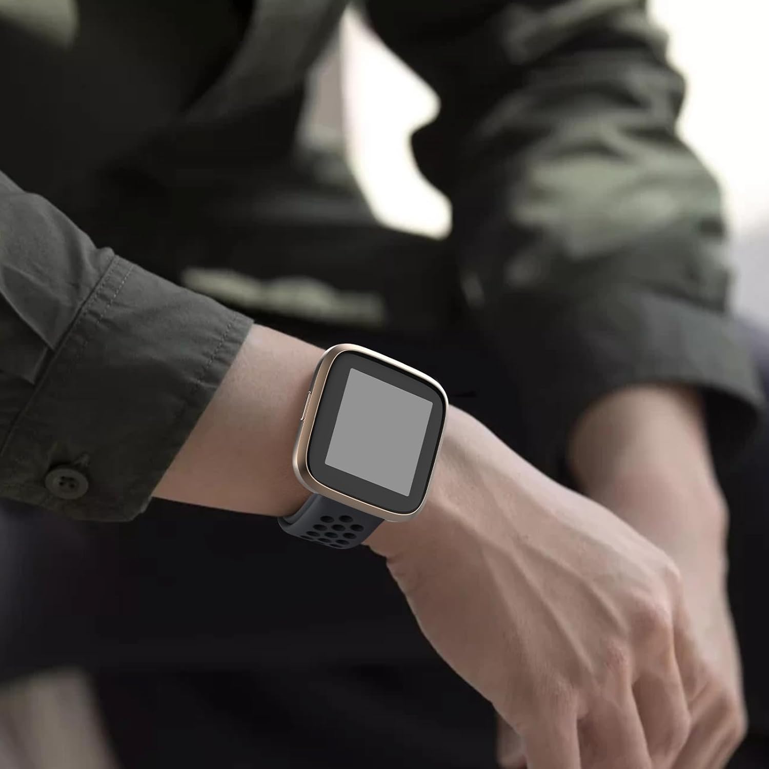 Vancle Correas de silicona compatibles con correas de reloj Fitbit Versa 2 para mujeres y hombres, correas de repuesto deportivas suaves y