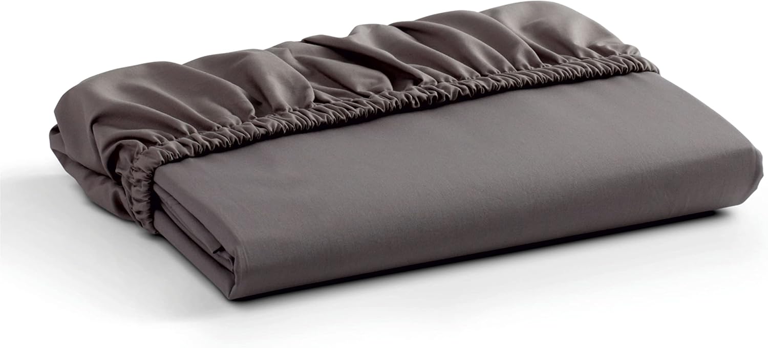 Juego de ropa de cama de 4 piezas de 800 hilos, 100% algodón egipcio suave, color gris oscuro, tamaño King, algodón de fibra larga, colchón que se