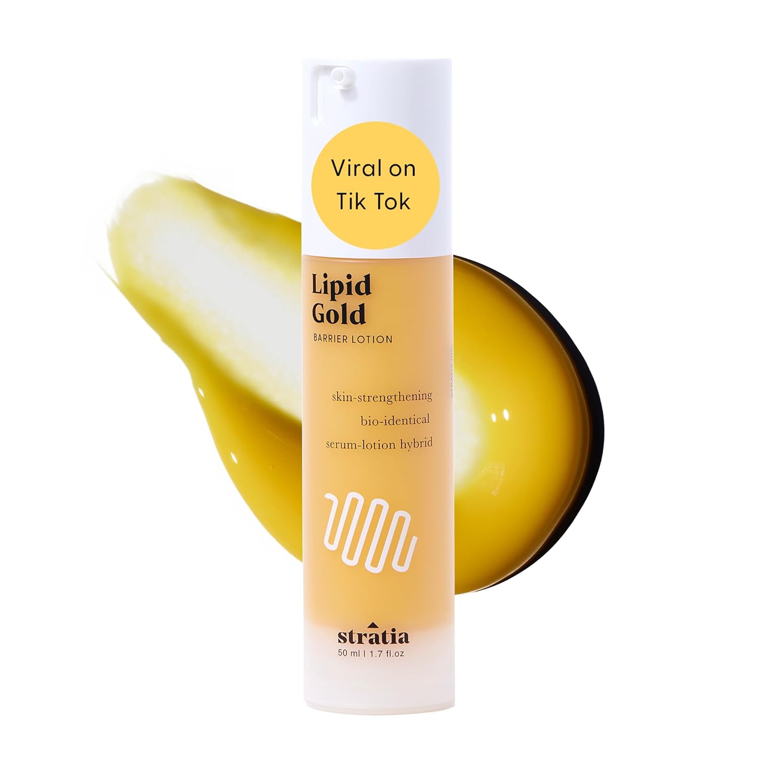 Stratia Lipid Gold Crema hidratante de ceramida fortalecedora de la piel, suero de niacinamida, hidrata y calma la piel, para todo tipo de piel, 1.7
