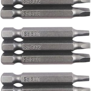 Wolfride Juego de 3 puntas de destornillador de cabeza cuadrada, vástago de 14 pulgadas, juego de brocas cuadradas magnéticas  SQ1 SQ2 SQ3, 2 Wolfride Juego de 3 puntas de destornillador de cabeza cuadrada, vástago de 14 pulgadas, juego de brocas cuadradas magnéticas  SQ1 SQ2 SQ3, 2