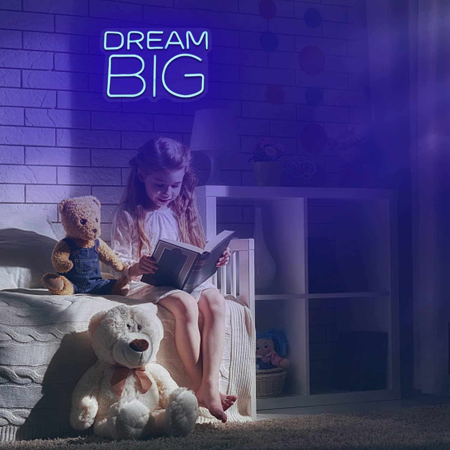 JFLLamp Dream Big – Letreros de neón para decoración de pared, luces LED para dormitorio, adecuados para hombre, cueva, cerveza, bar, bar,