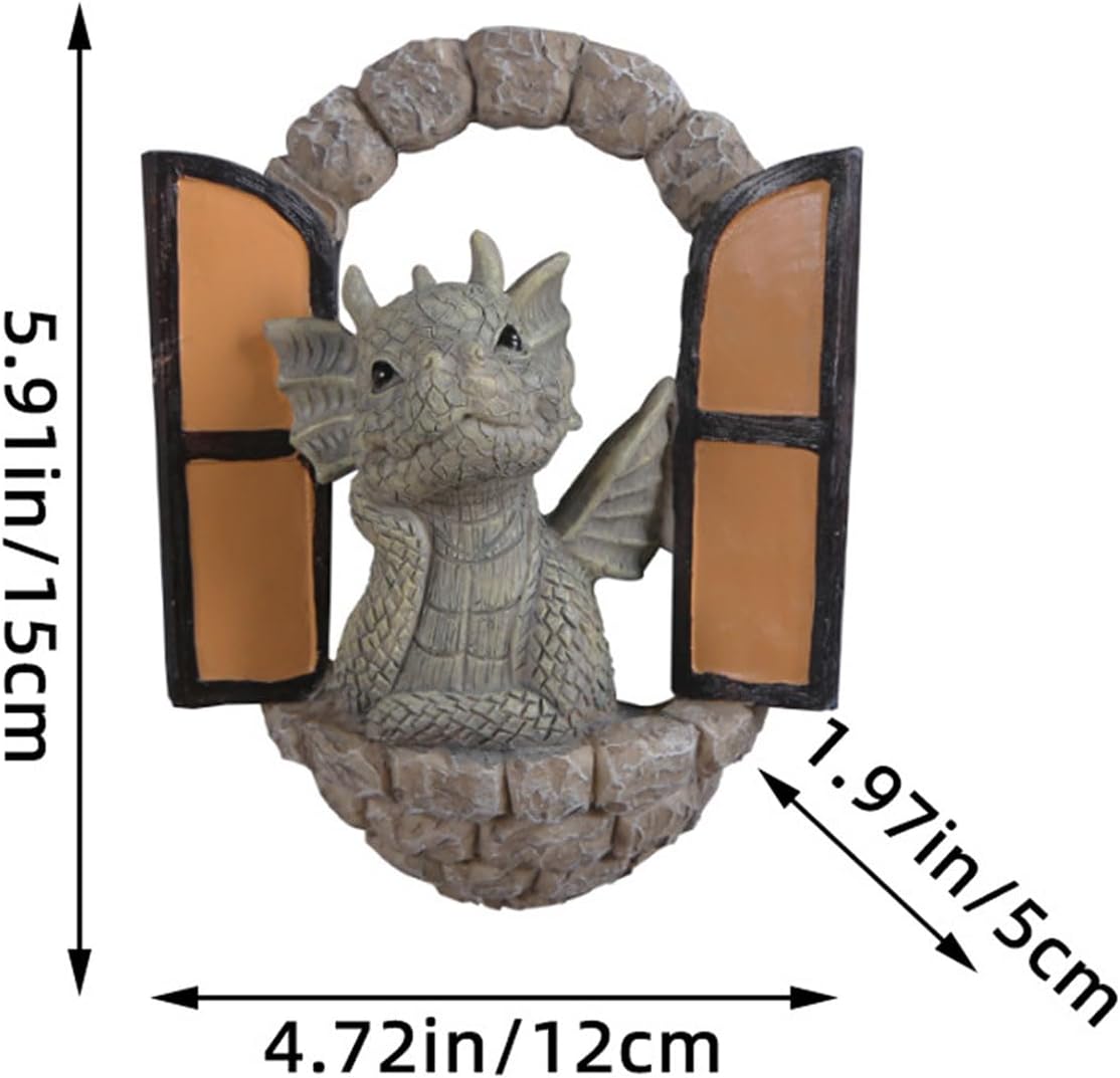 Estatua de dragón realista para pared, lindo dinosaurio colgante para decoración del hogar, figura de resina, escultura de animales, decoración al