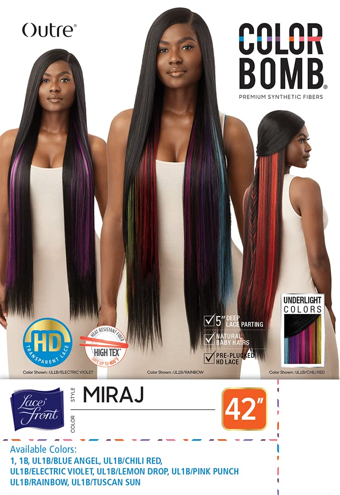 Outre Peluca de encaje frontal – Colorbomb – Miraj, (1)