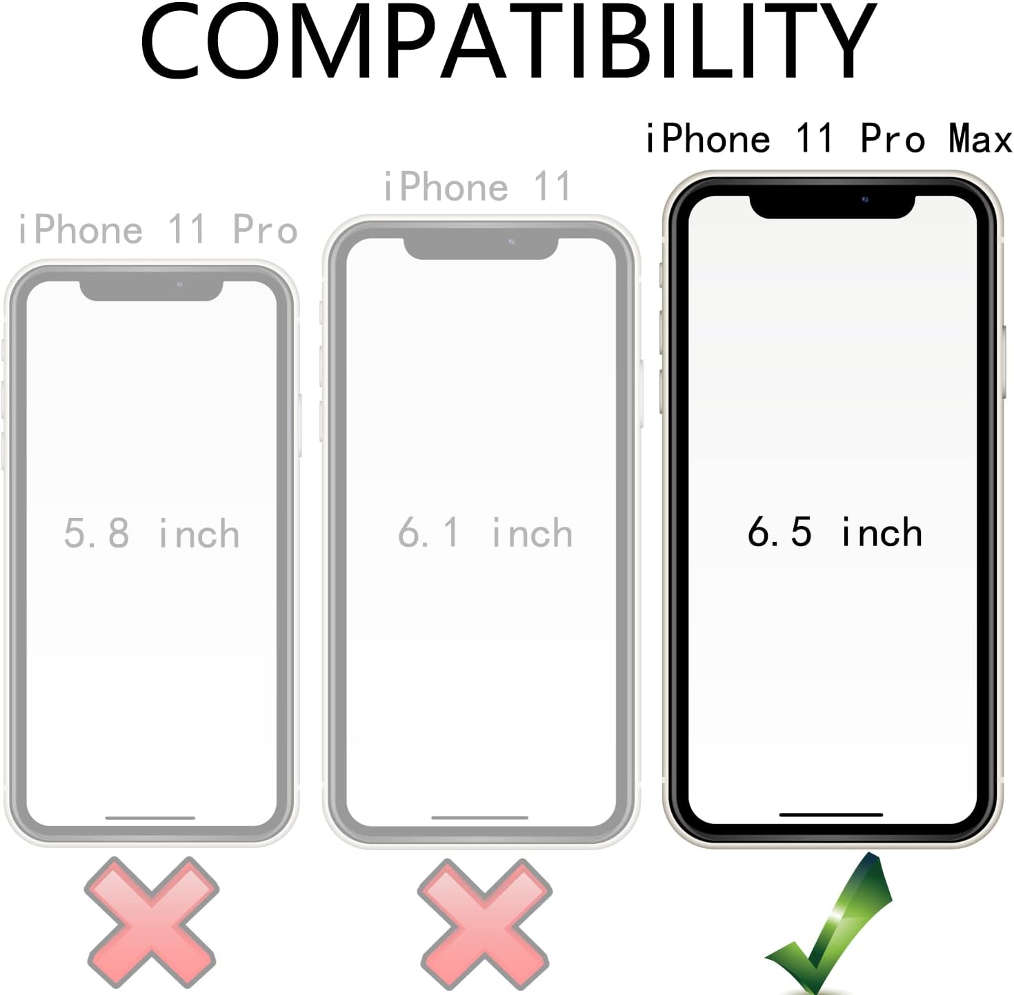 iPhone 11 Pro Max Case, Case for iPhone 11 Pro Max 6.5-Inch with 1 Screen Protector,Heavy Duty Shockproof Case Full Body Protective Cover