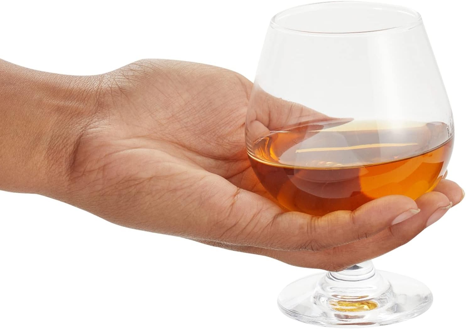 Juvale Juego de 4 copas de brandy para whisky, copas de vino de tallo corto para bourbon, coñac, brandy (13 onzas)