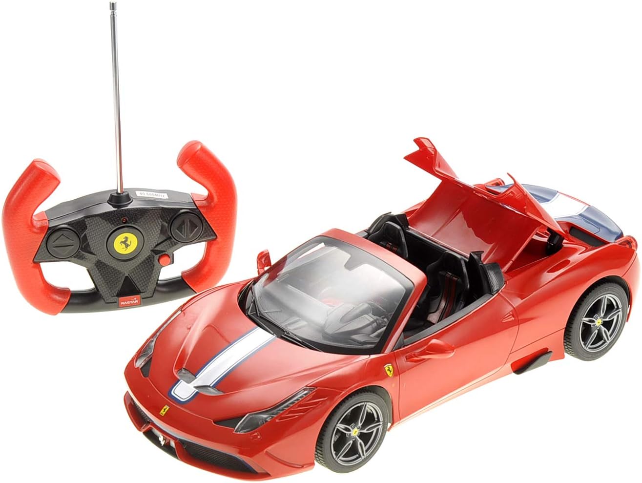 PowerTRC 114 Conrol Ferrari 458 Speciale con tapa convertible funcional  RC Electric Hobby Racing Car para niños, niñas y adultos (rojo)