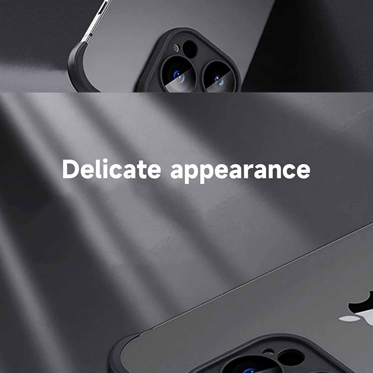 Funda de metal de aluminio suave sin marco con protector de lente de cámara, para iPhone 15 Pro Max, diseño sin espalda, compatible con carga