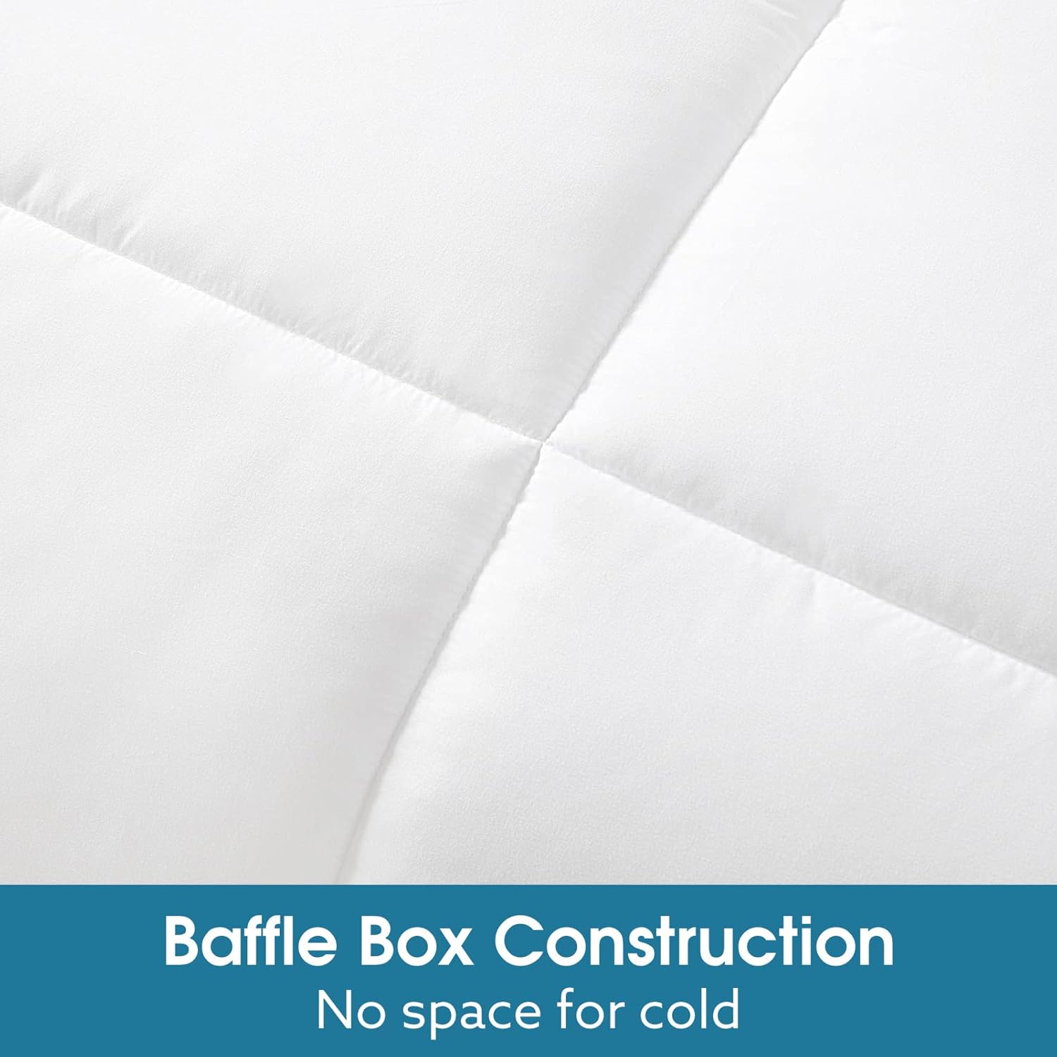 BYSURE Edredón King solo (blanco, cosido en caja), edredón ligero para todas las estaciones, ropa de cama alternativa de plumón
