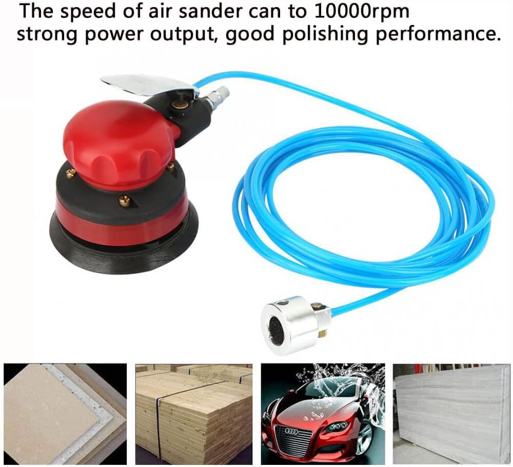 Lijadora neumática Lijadora neumática de agua lijadora de palma de aire Pulidora de aire Kit de máquina de pulir con junta de entrada y tubo de agua