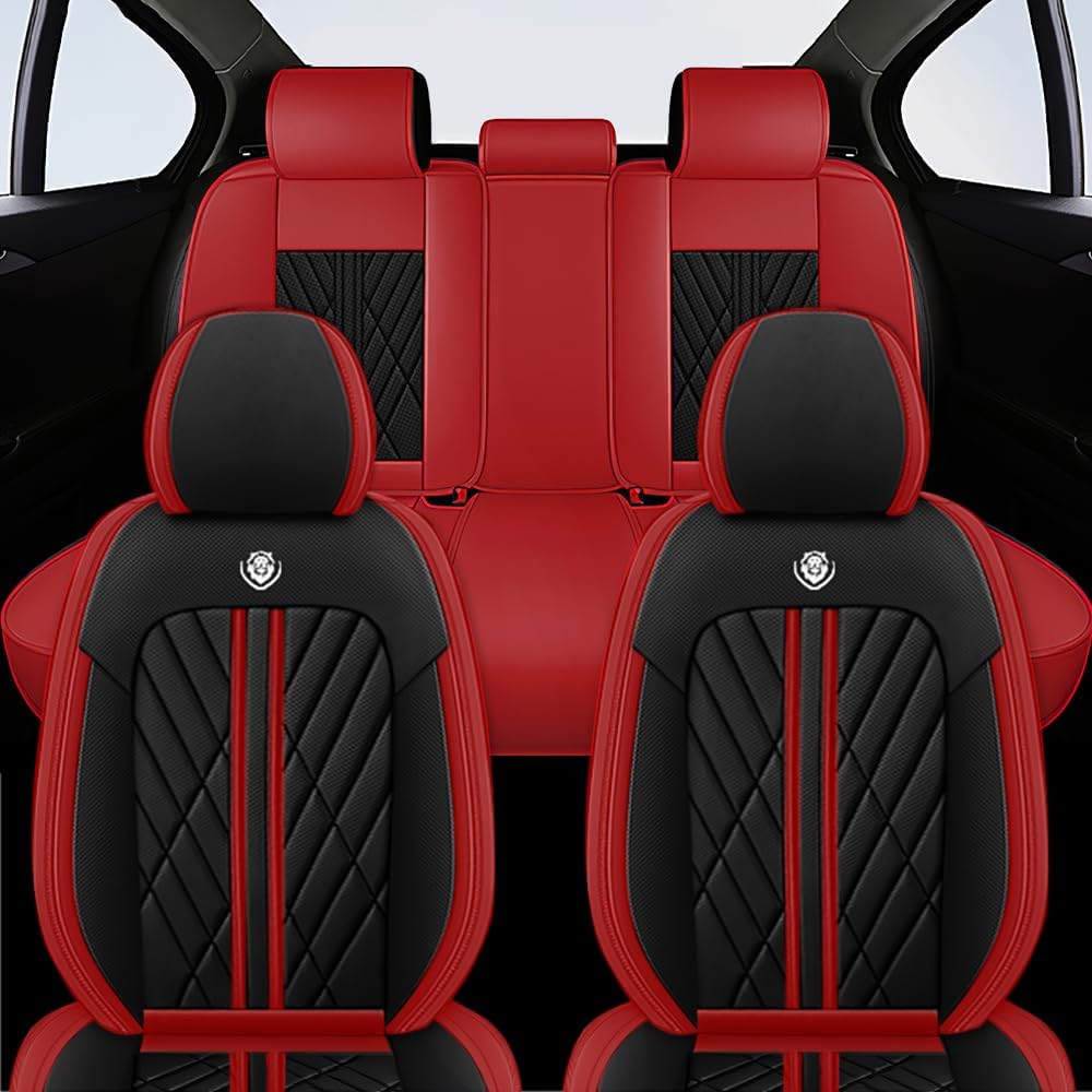 Funda de asiento de automóvil para Dodge Charger 2006-2023, 5 asientos, de piel napa, impermeable, antideslizante, compatible con bolsa de aire,