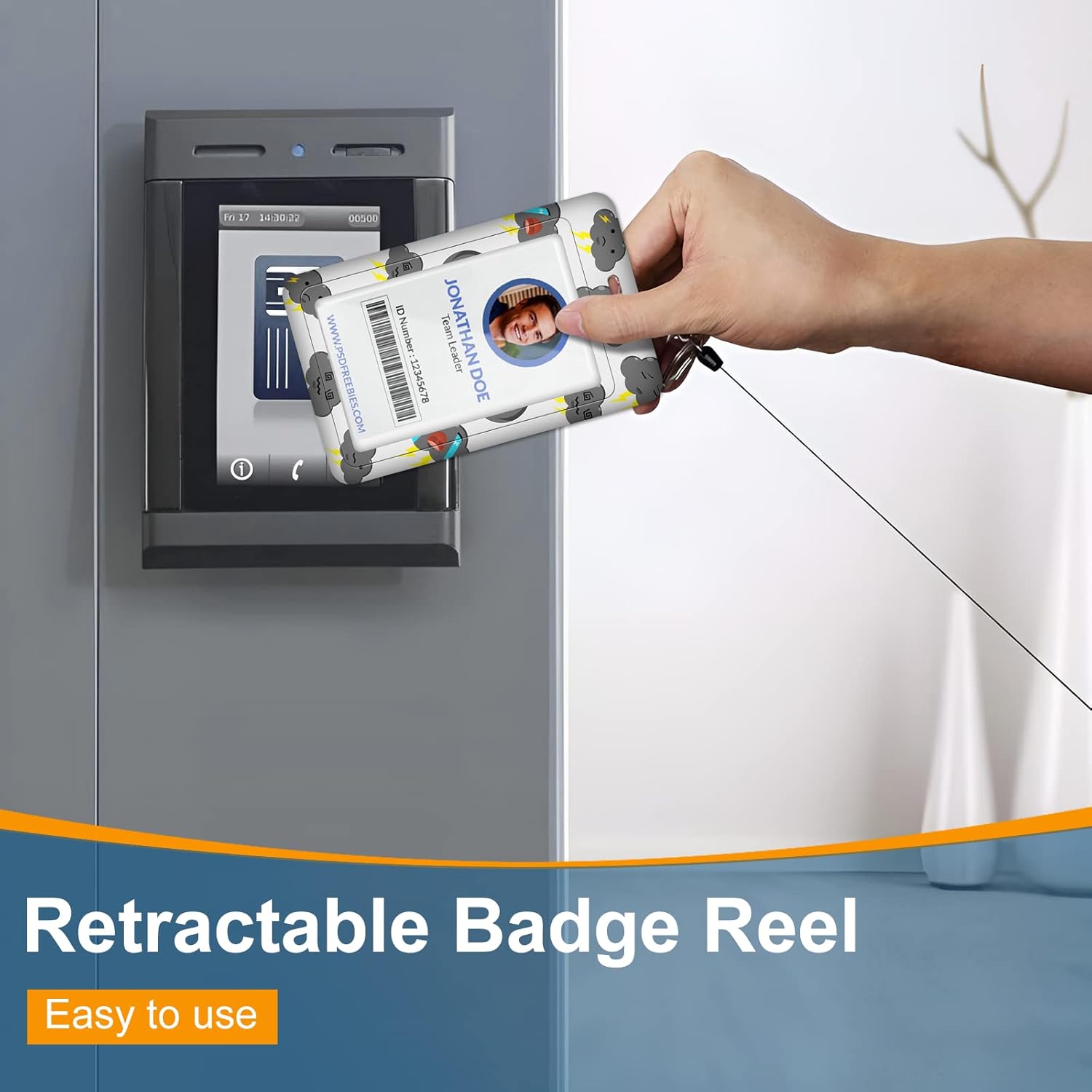 Plifal Soporte para insignia con carrete retráctil, bonito certificado de identificación de nube negra, clip de identificación de trabajo,