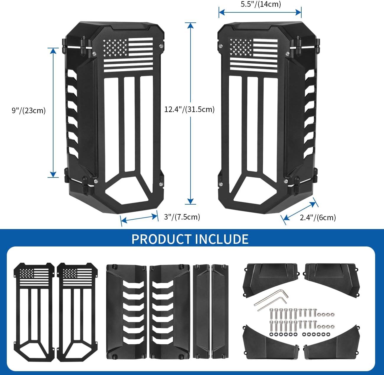 MSIZOY Protector de luz trasera de aluminio, cubierta para lámparas de luz trasera, compatible con Ford Bronco 2021, 2022, 2023, 2024, accesorios