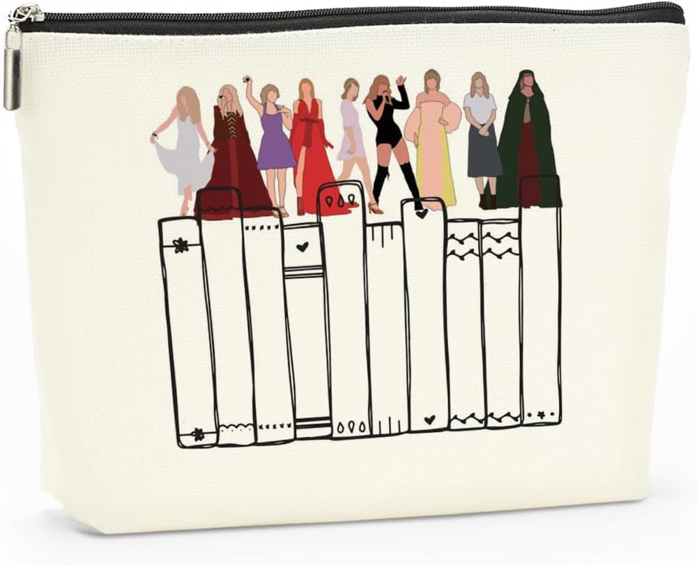 Regalos inspirados para amantes de los libros, regalos de ratones de biblioteca, bolsa de maquillaje para mujeres, regalos de cumpleaños, música y