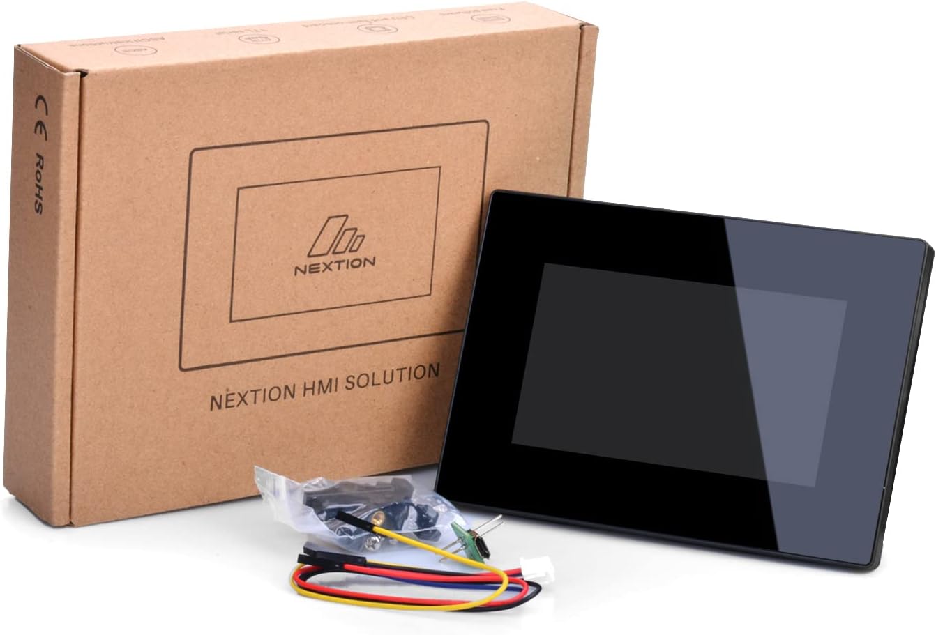 Nextion Pantalla HMI inteligente de 7.0  NX8048P070-011C-Y Pantalla táctil LCD-TFT capacitiva 800 * 480 con gabinete, Nextion Display Soporte Video