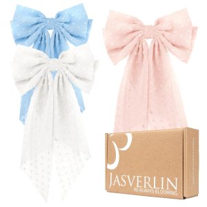 Pinzas para el cabello para mujer, pasadores grandes de gasa, estilo francés, con cola larga, accesorios para el cabello para niñas, lazo de tela de Pinzas para el cabello para mujer, pasadores grandes de gasa, estilo francés, con cola larga, accesorios para el cabello para niñas, lazo de tela de