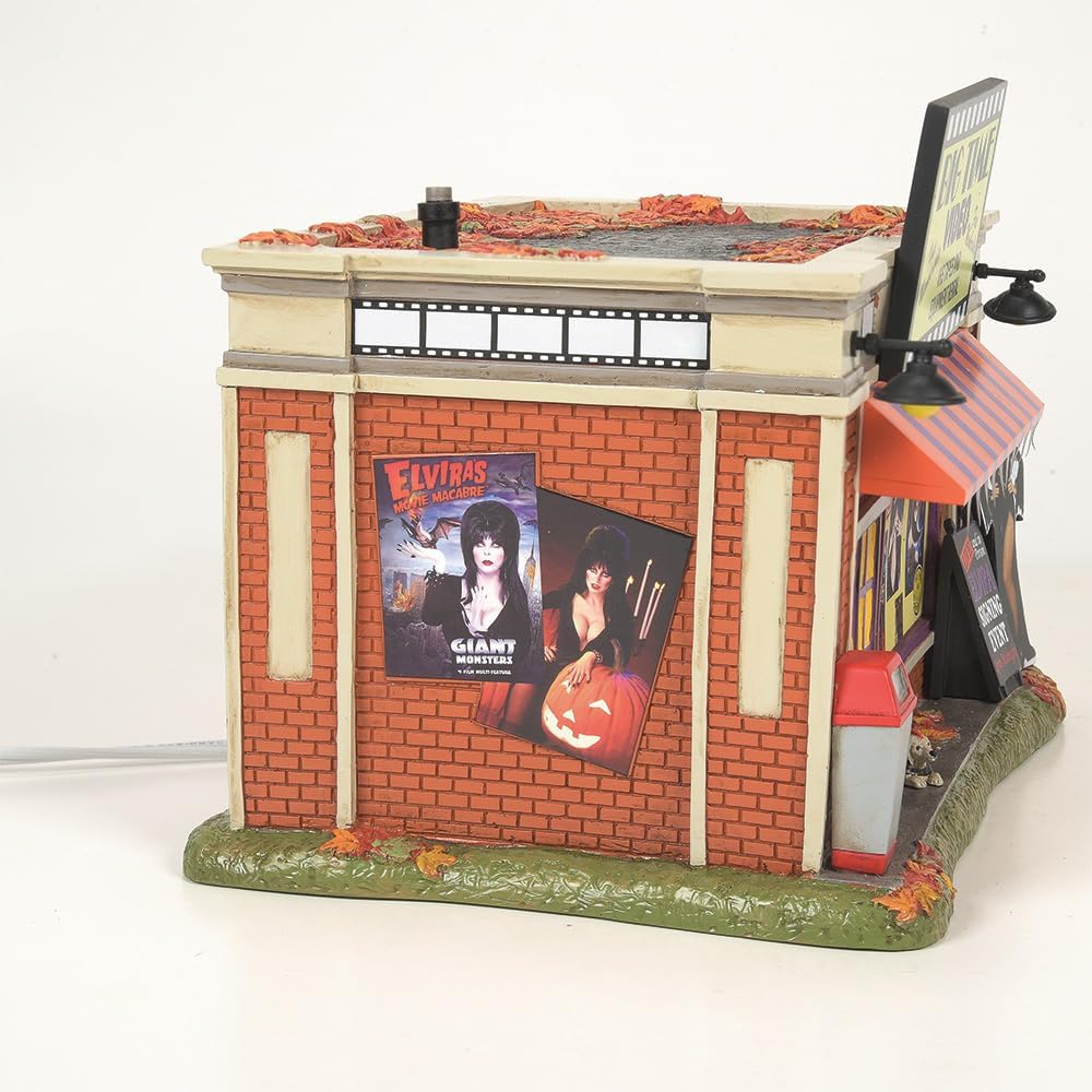 Department 56 Elvira Mistress of The Dark Village Big Time Video Store – Edificio iluminado, 6 pulgadas, multicolor