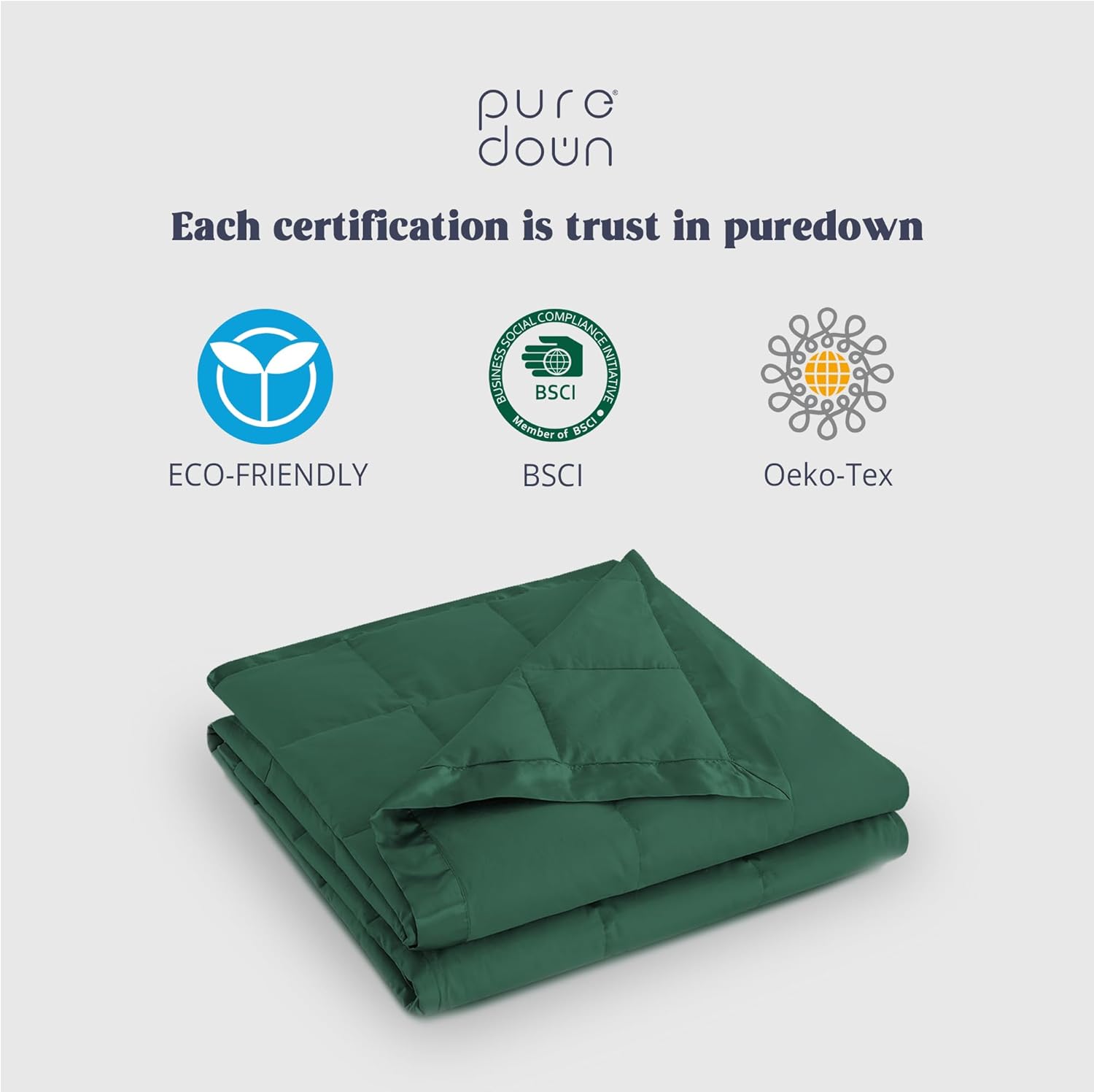 puredown Mantas tamaño King  Manta de plumón suave y ligera para todas las estaciones, acogedora y cálida manta de lujo con ribete satinado, color