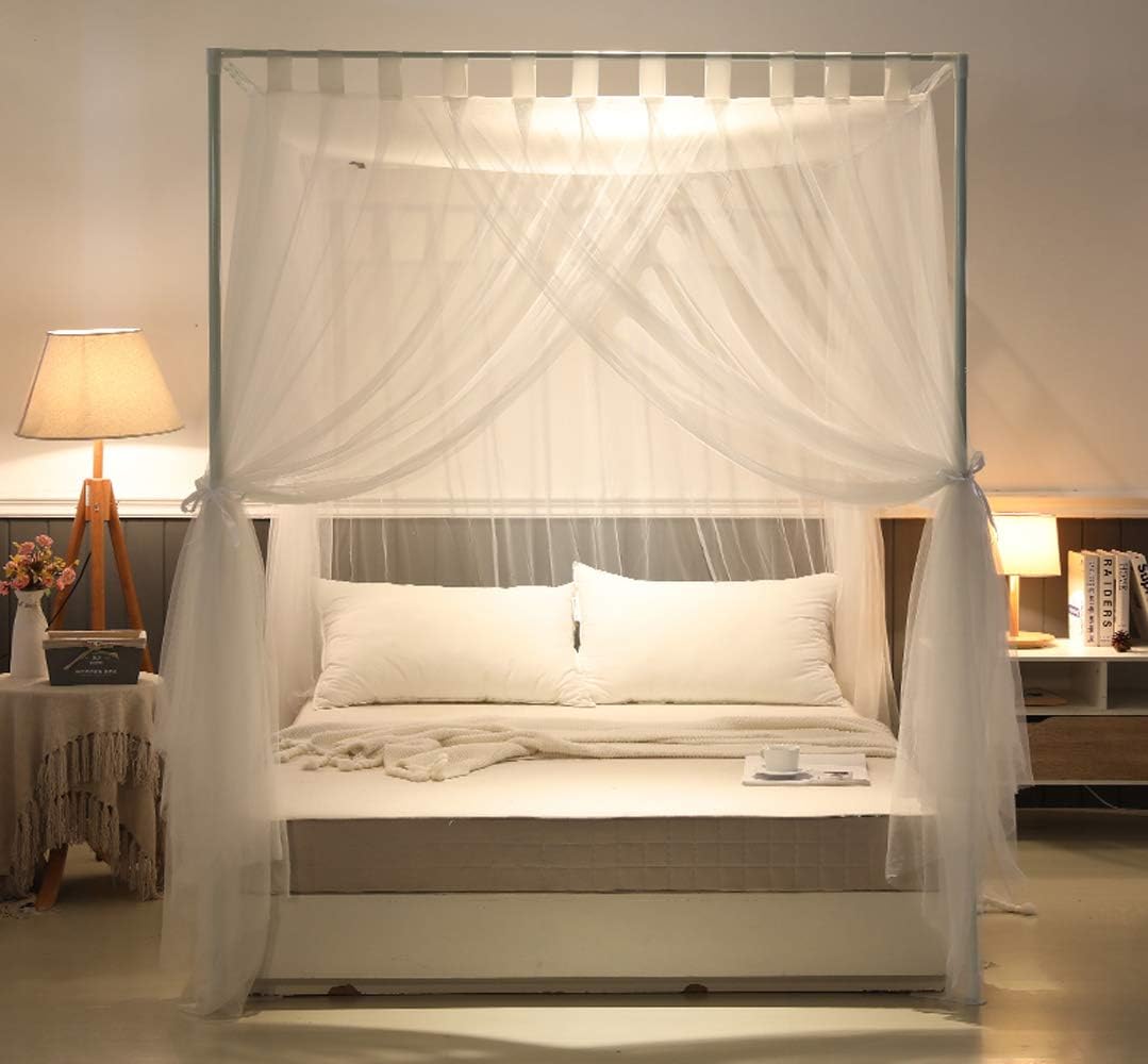 Mengersi – Dosel de cama con poste de 4 esquinas simple, Mosquitero de cama para niñas, niños y adultos