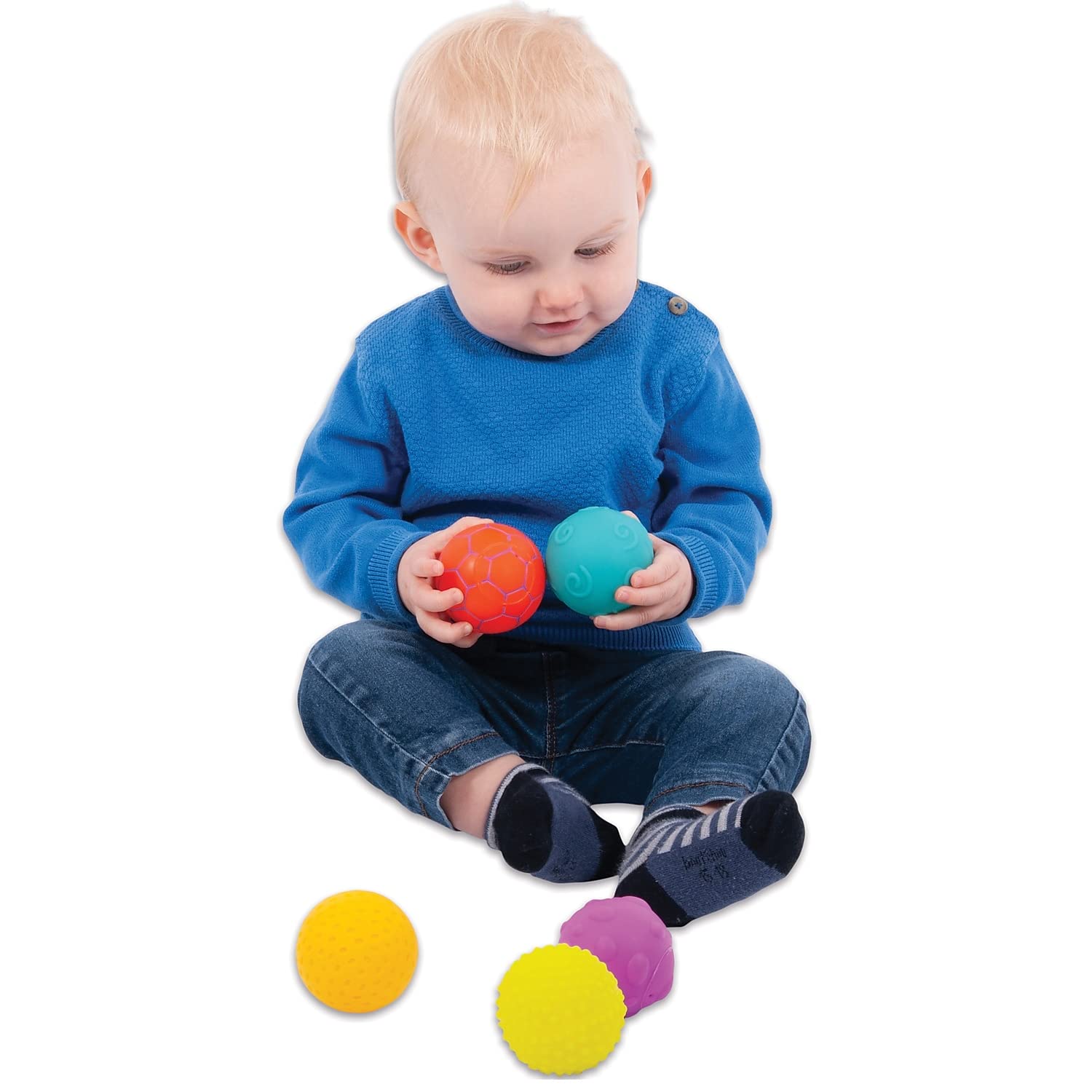 TickiT Bolas de textura sensorial juguetes suaves para niños de 6 meses