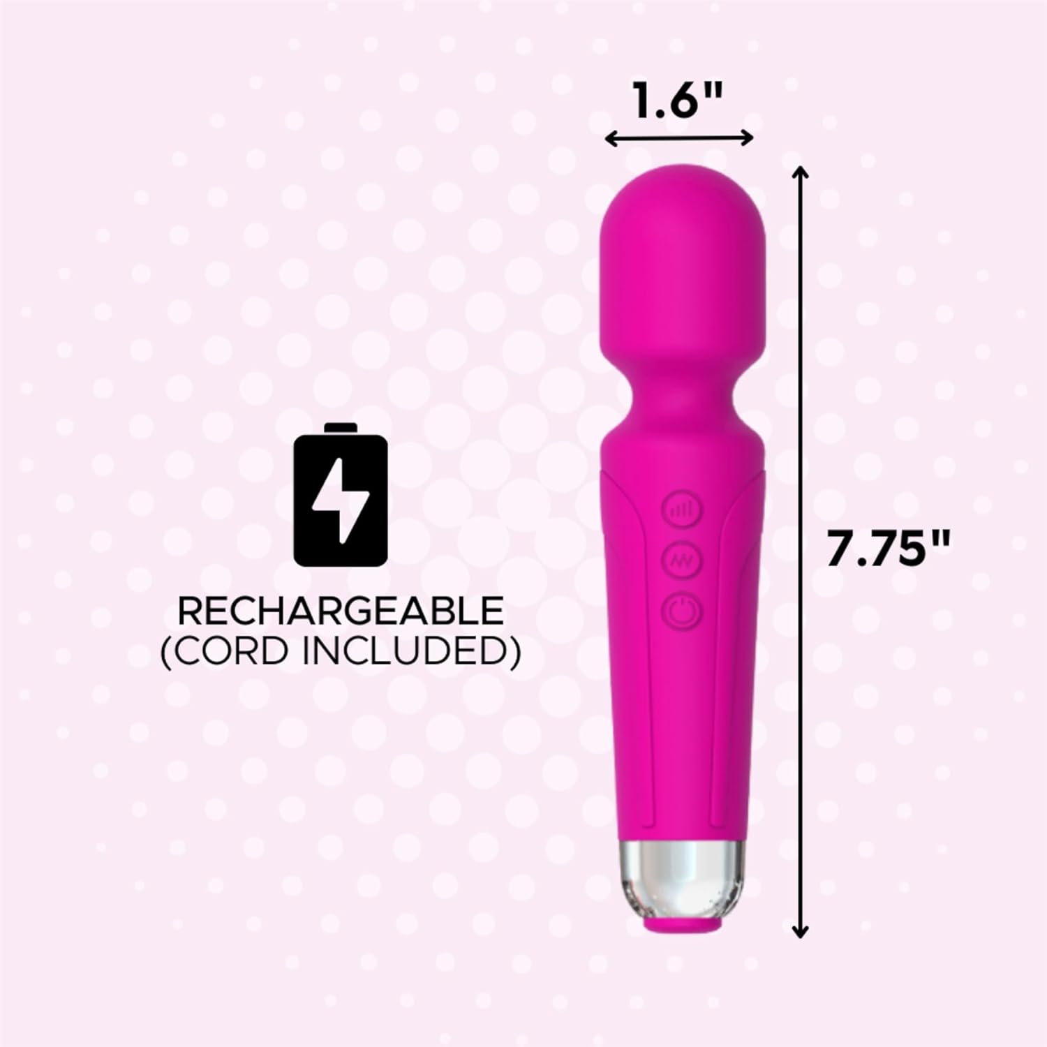 Masajeador de varita eléctrica de silicona, juguetes para mujer, rosa, masajeador personal hipoalergénico seguro para el cuerpo, juguetes para