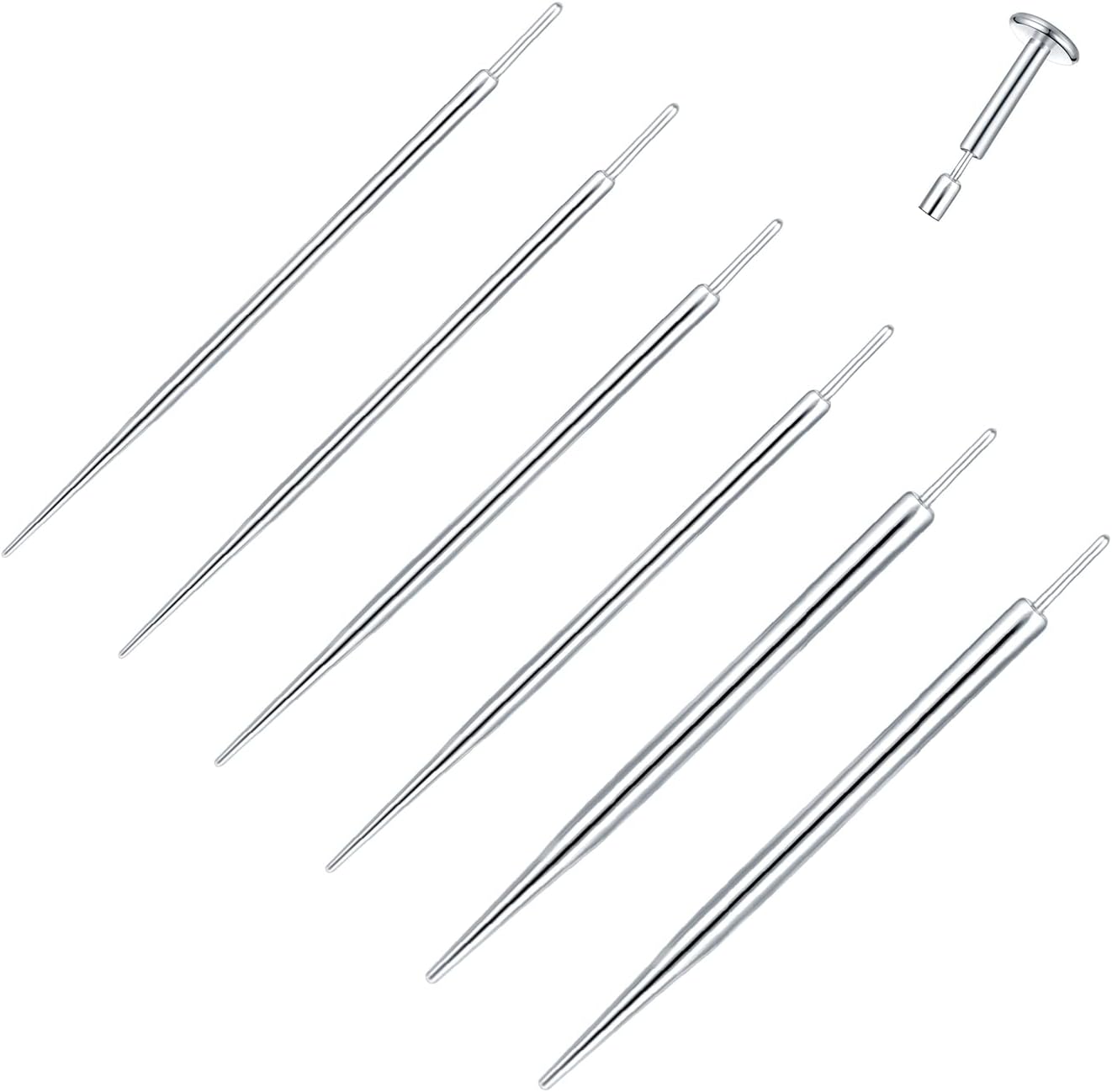 Xpircn Piercing cónico sin rosca, 20G, 18G, 16G, 14G, acero inoxidable, pasador de inserción para labio, nariz, monore, cartílago, oreja, tragus,