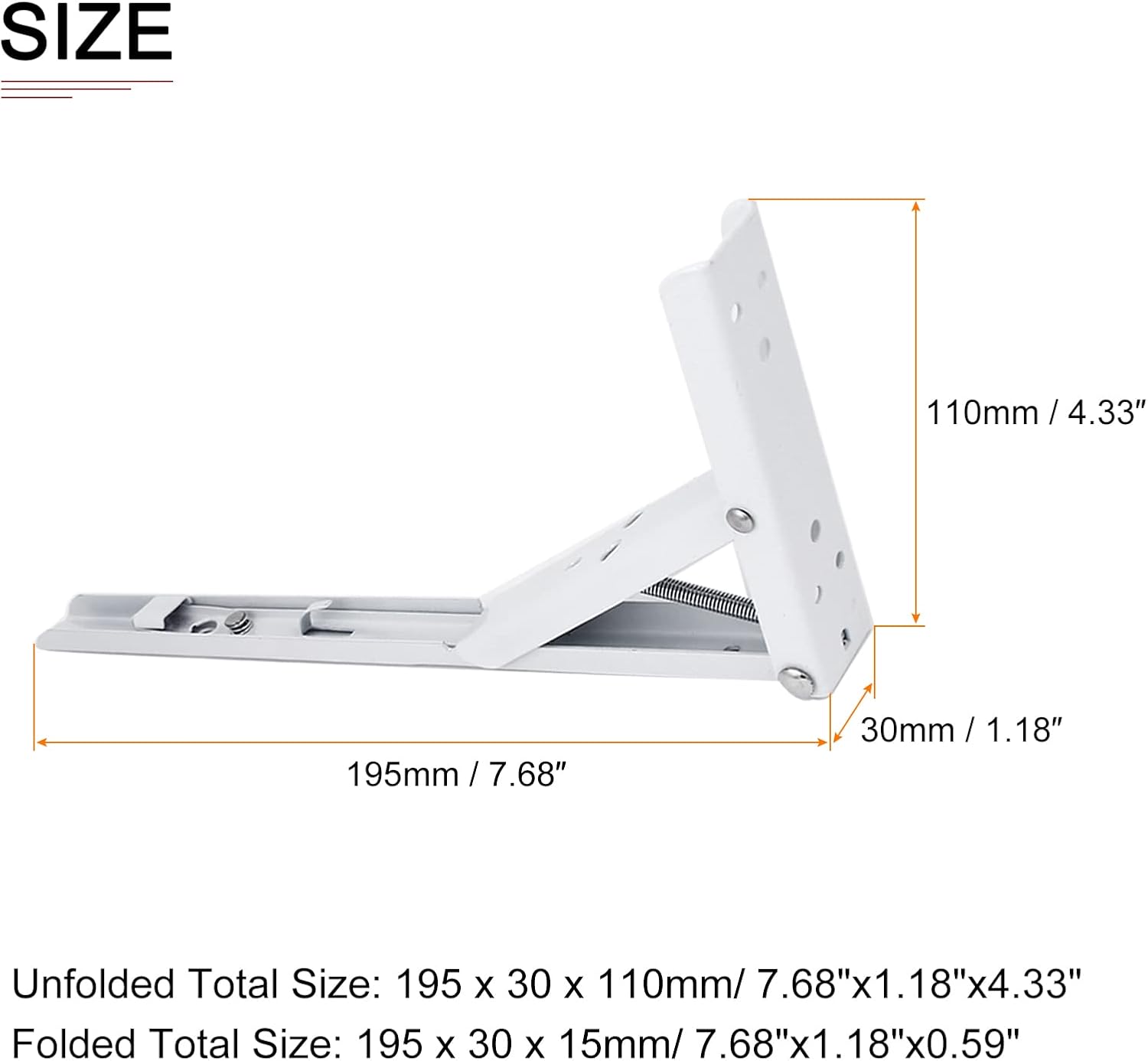 Soportes plegables para estantes de 7.68 x 4.33 pulgadas de largo x 4.33 pulgadas de alto, paquete de 4 unidades, buenos para estantes, soporte en L