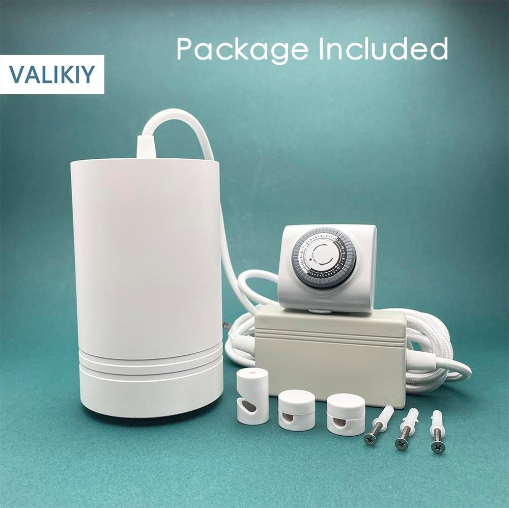 VALIKIY Luz colgante de crecimiento de 40 W, lámpara de planta de espectro completo de color blanco cálido, enchufe de 120 V con temporizador, cable