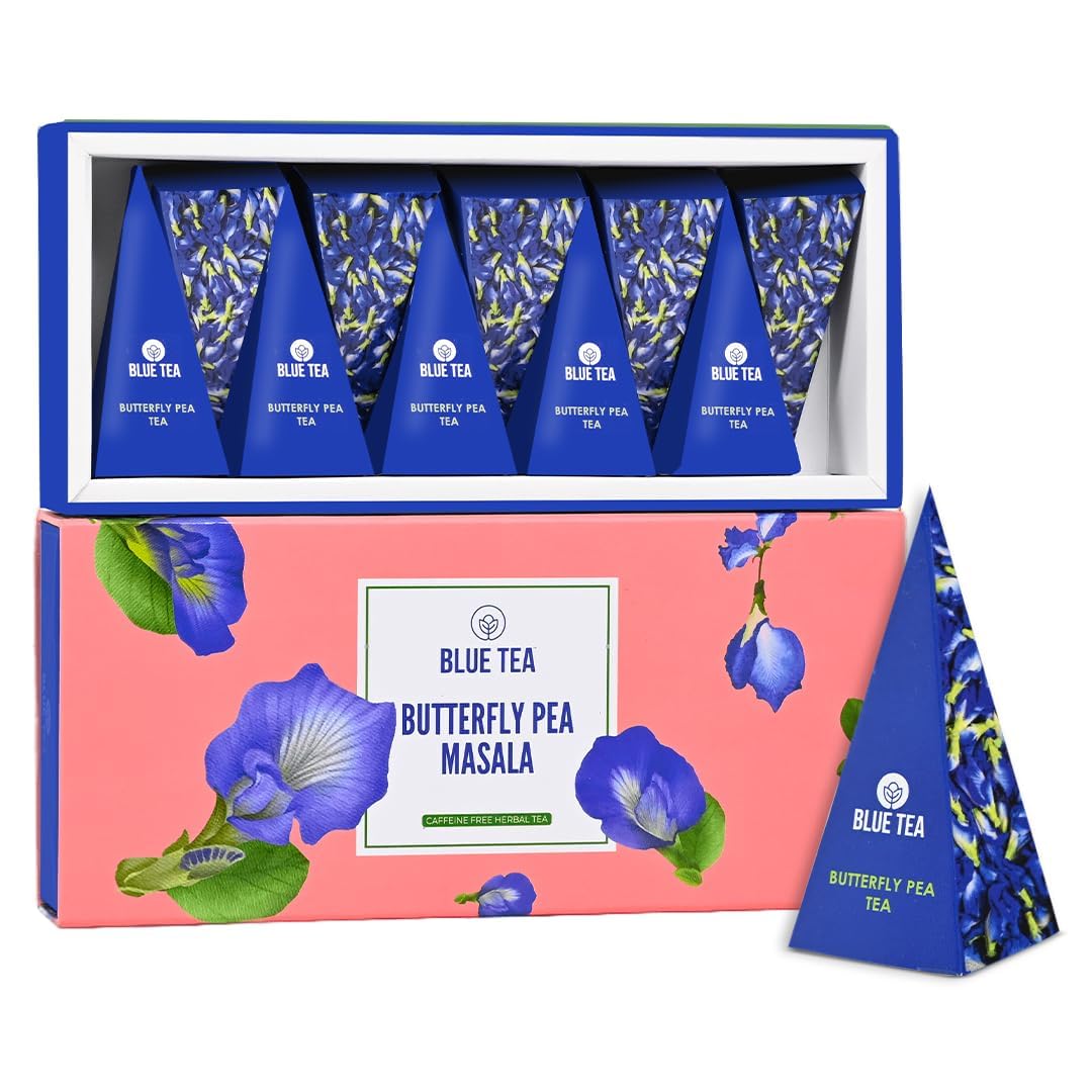 BLUE TEA – Regalo de té Chai Masala Butterfly Pea  Regalo de hierbas  El mejor regalo para cualquier ocasión – Sin cafeína – Regalo a base de flores