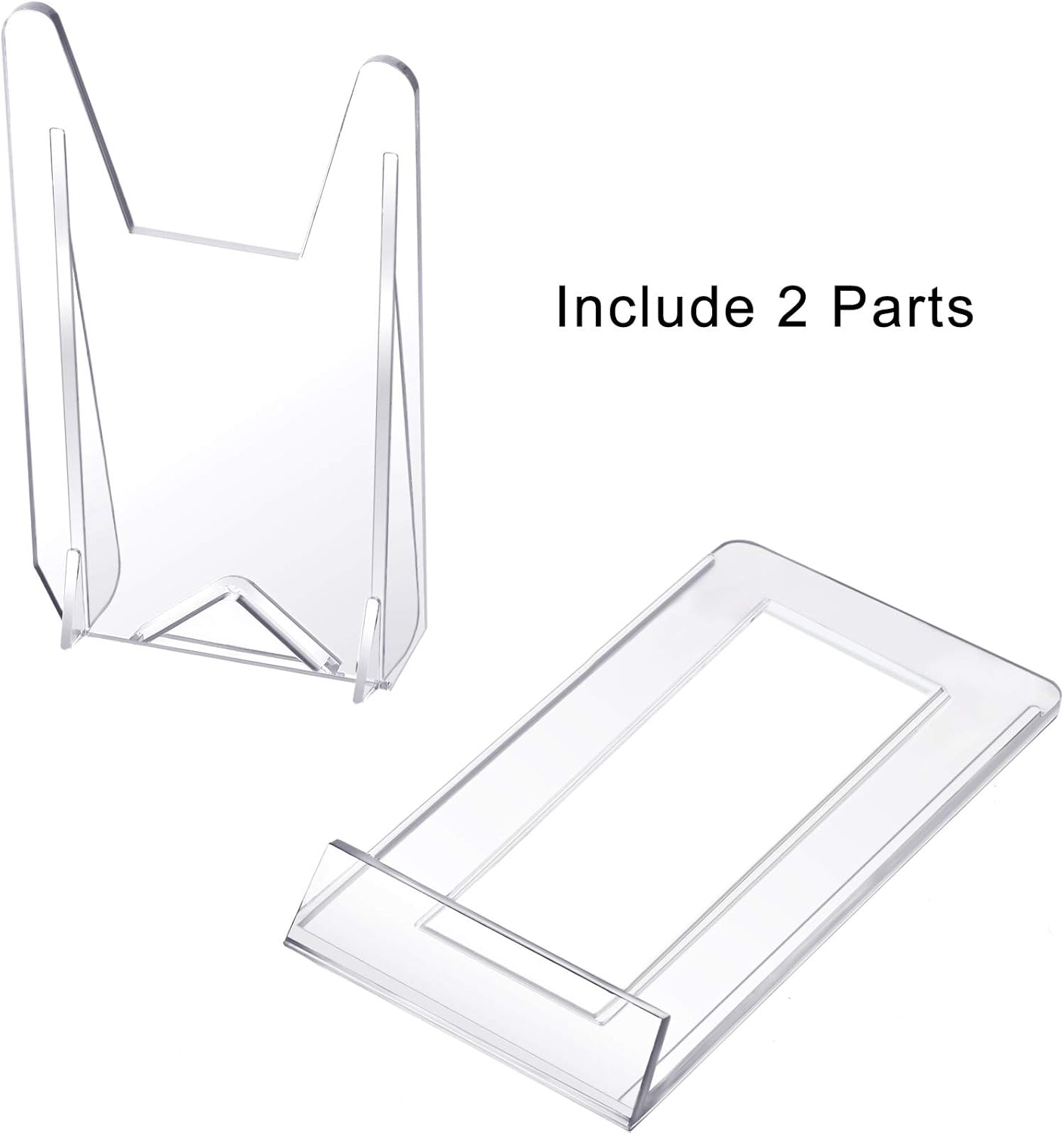 Tuanse Paquete de 40 soportes de acrílico para placa transparente, caballete ajustable, mini soporte para exhibir platos, libros, marcos de fotos,