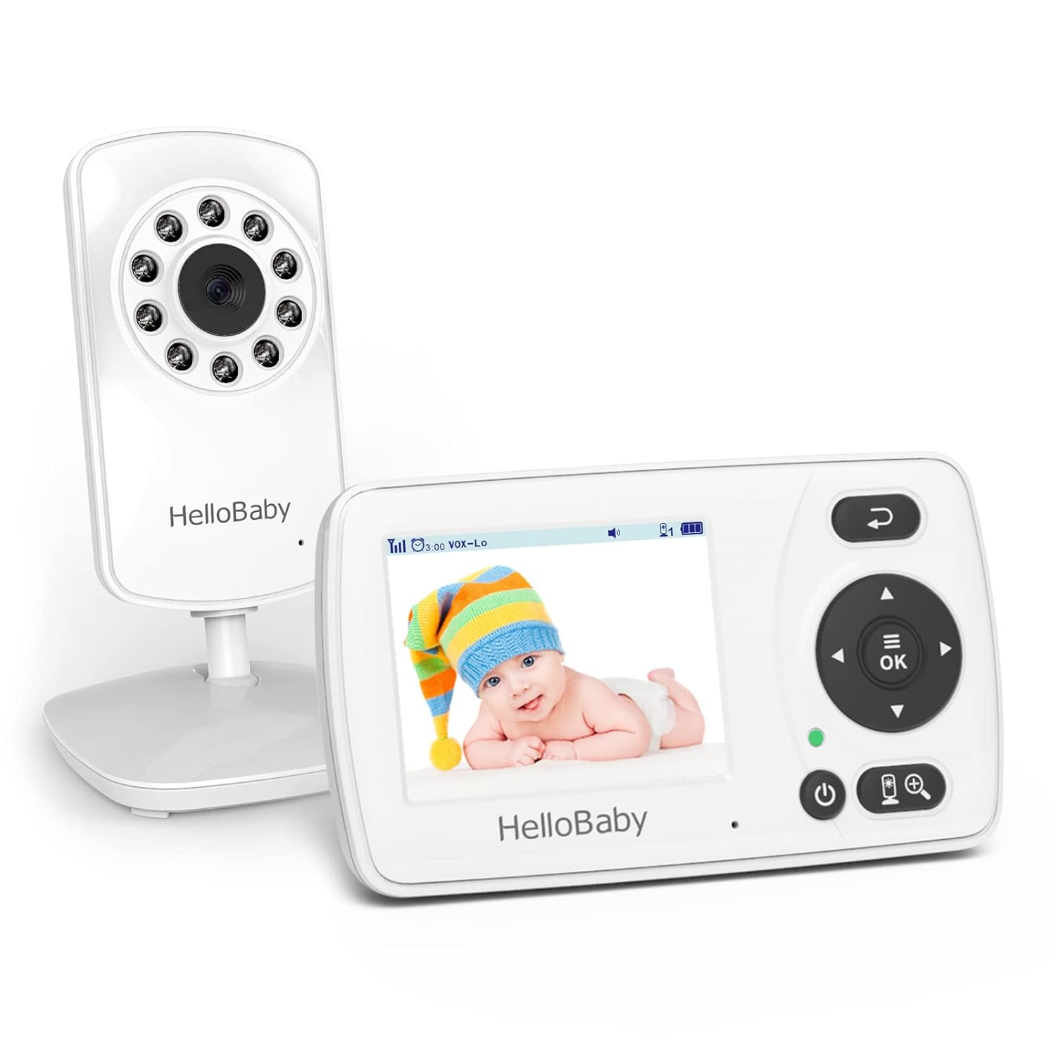 HelloBaby Monitor con cámara y audio, monitor de bebé de video de largo alcance de 1000 pies, sin WiFi y portador avanzado 4 en 1 Infantino Flip –