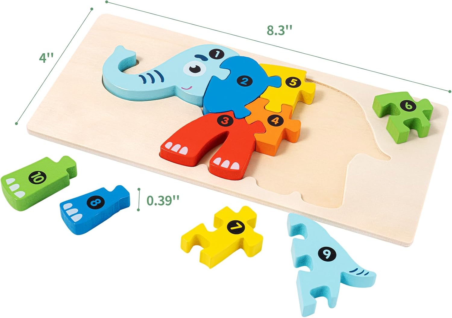 Paquete de 6 rompecabezas de madera de animales para niños de 3 a 5 años, juguetes Montessori para bebés de 2, 3, 4, 5, 6 años, 6 patrones de
