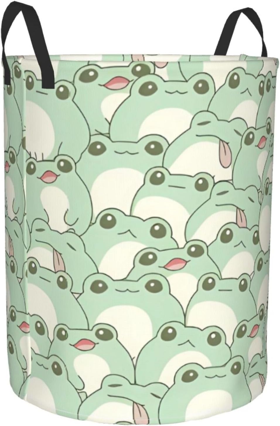 Kawaii – Cesta de ropa sucia con asa duradera, impermeable, plegable, cesta de almacenamiento circular, bolsa de ropa sucia para sala de estar,